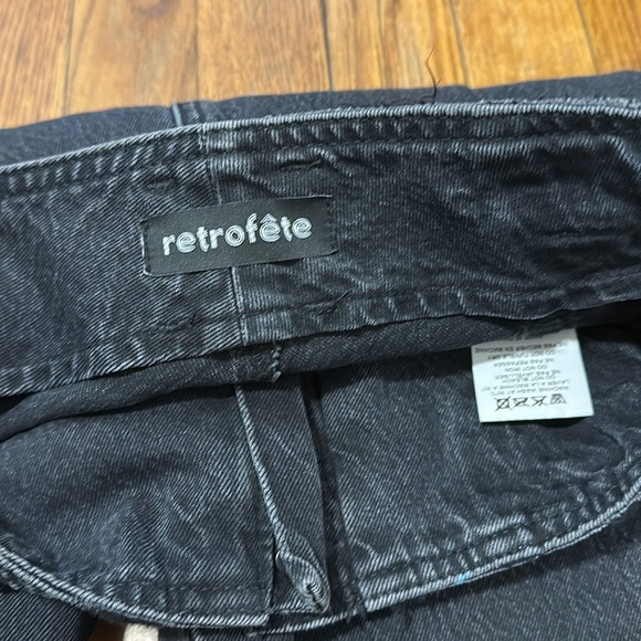 Retrofete Miriam pant jogger high waist denim onyx balloon fit distressed 28 - Picture 3 of 13
